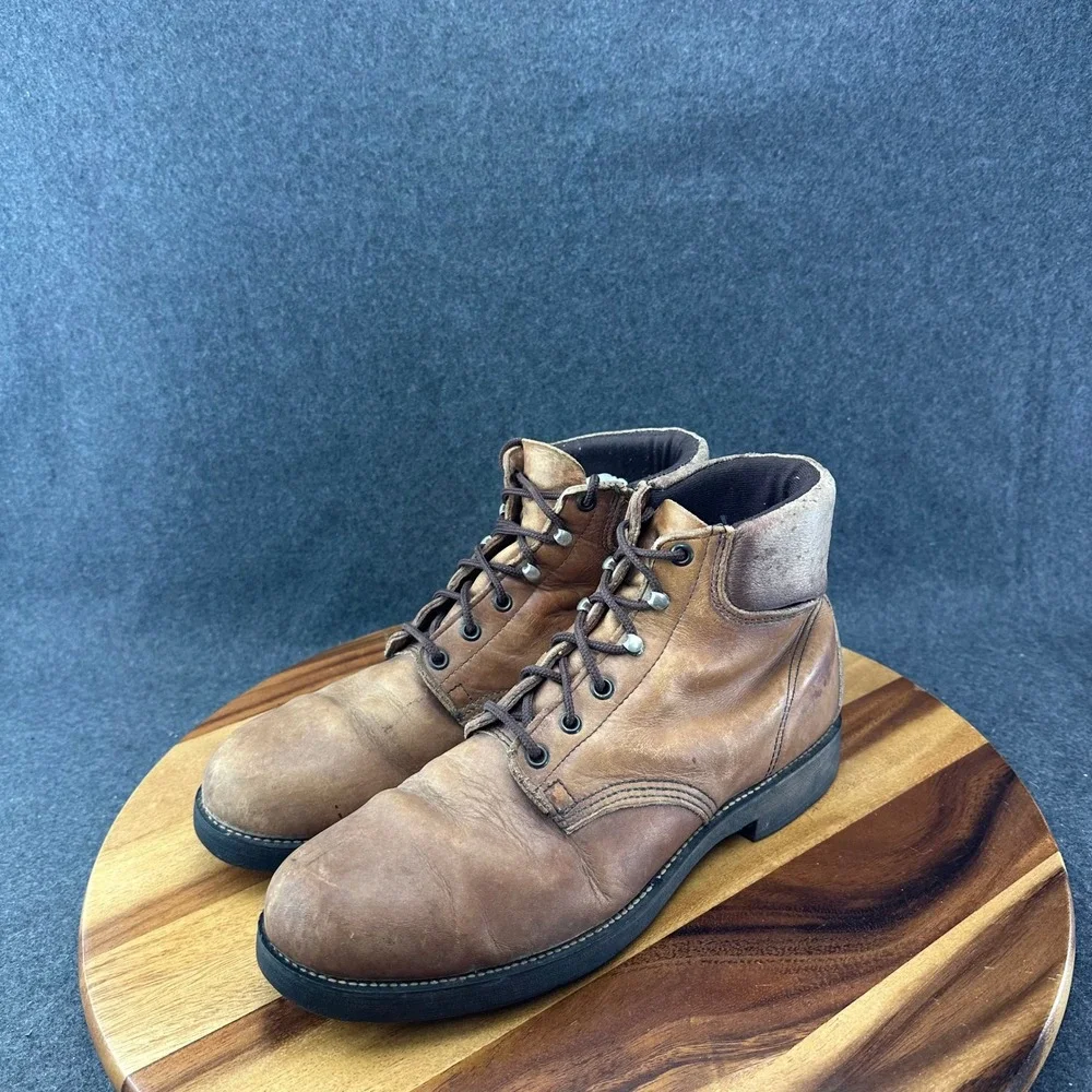 Vtg Georgia Boot Carbo Tec Mens Brown Leather Work Boots Sz 11 Made in USA